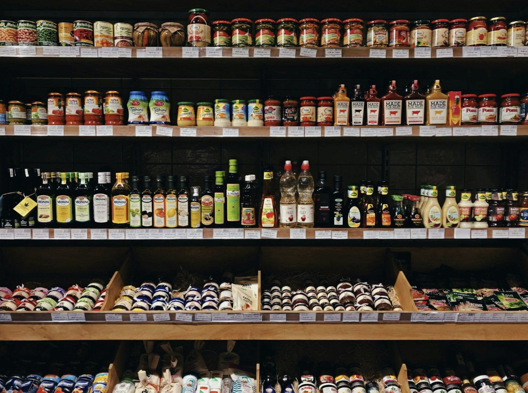 Supermarket shelves