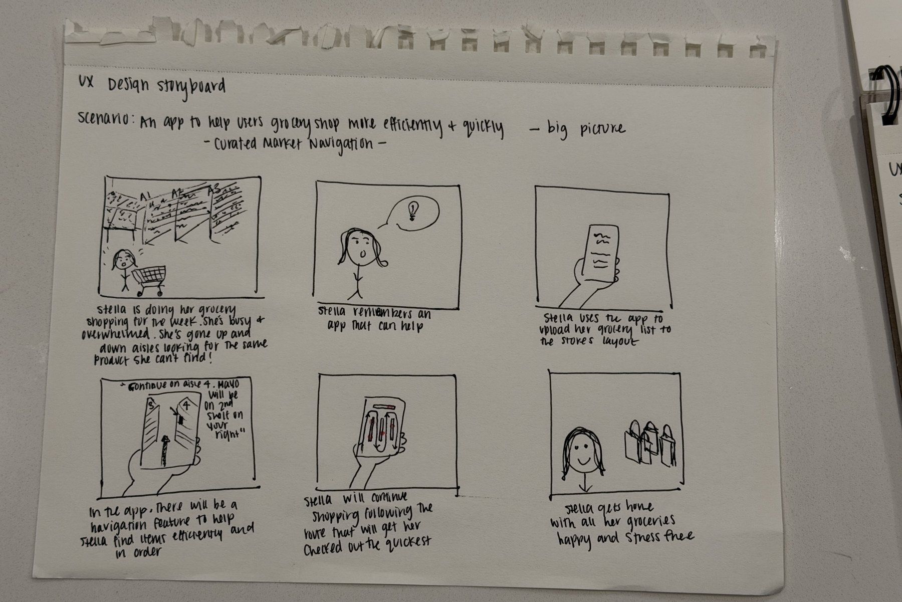 Big-picture storyboard sketch