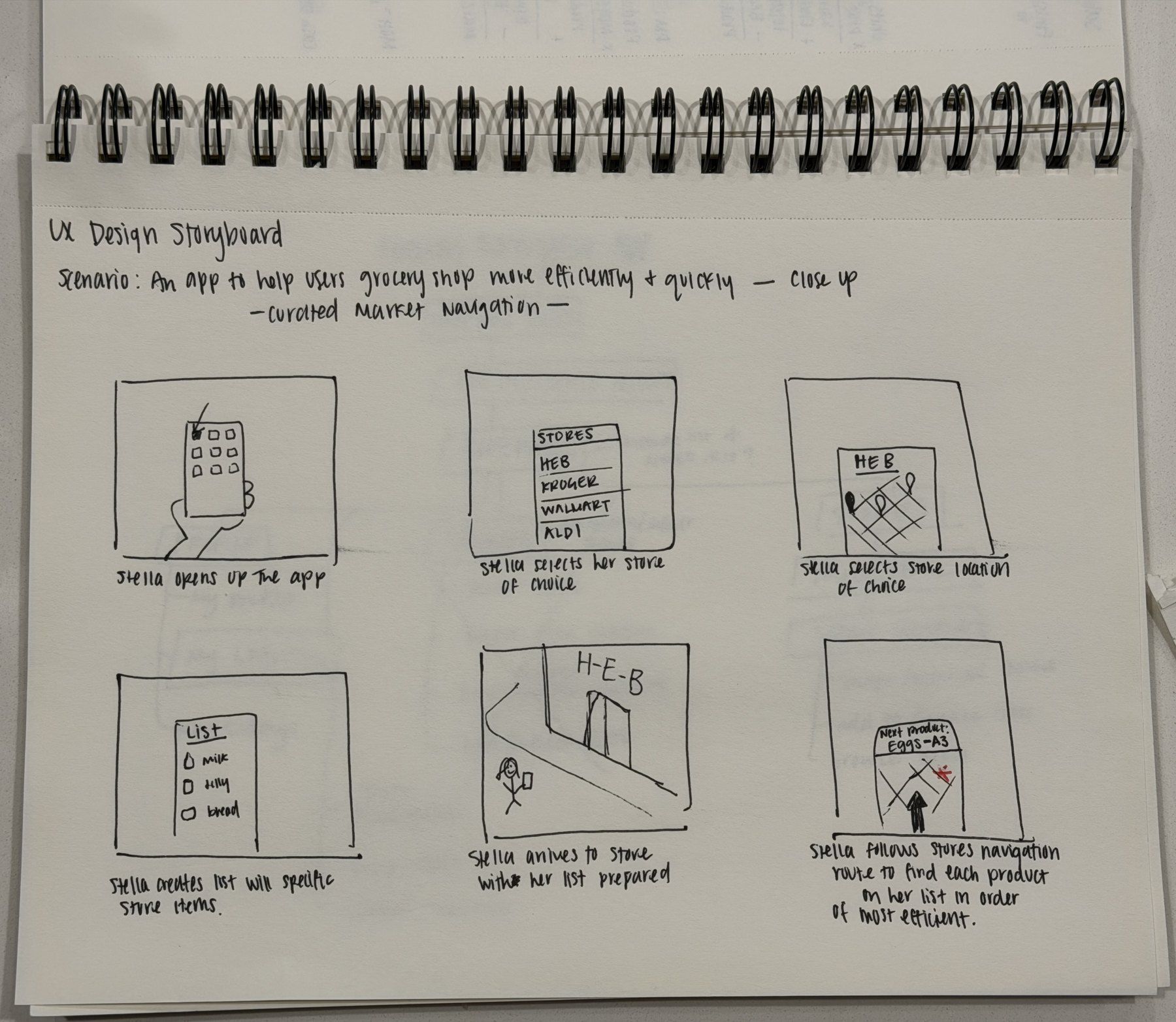 Close-up storyboard sketch
